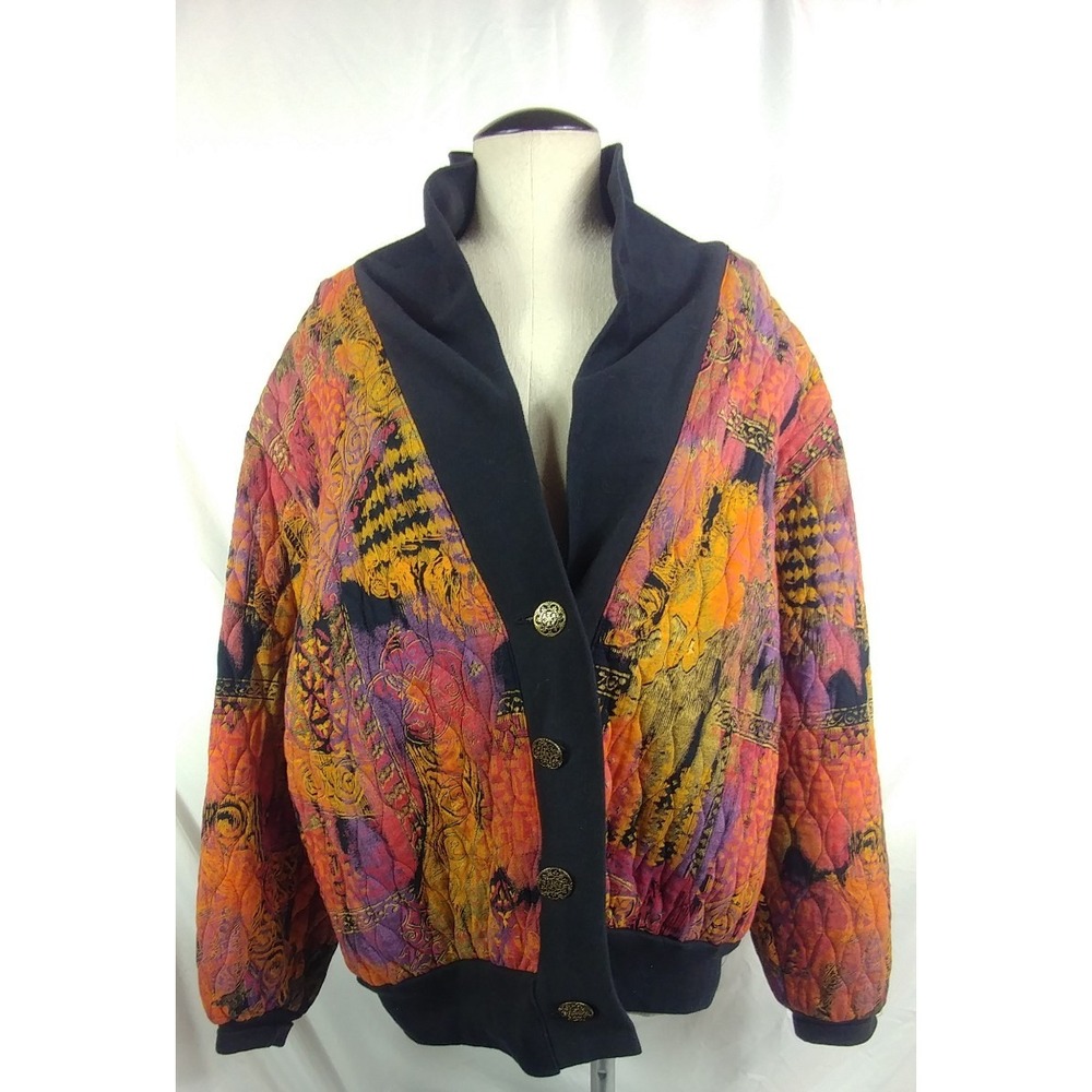 Women's Vintage 90s MA Studio Multi-Color Blazer Jacket Size Medium - Picture 2 of 8